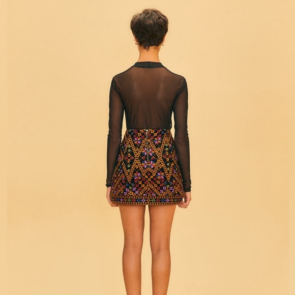 Farm Rio Embroidered Corduroy Mini Skirt - Picture 6 of 8